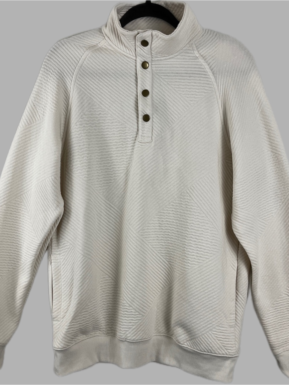 Goodfellow & Co NWT Cream Quarter-Snap Textured Pullover Small
